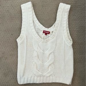 Staud Cable Knit Scoop Neck Sweater